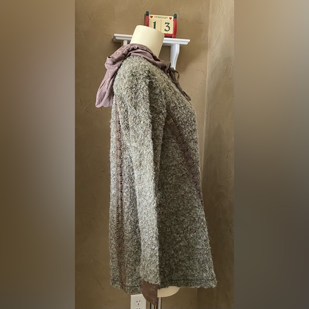 Mystree Open Front Boucle Boho Sweater Cardigan H… - image 4